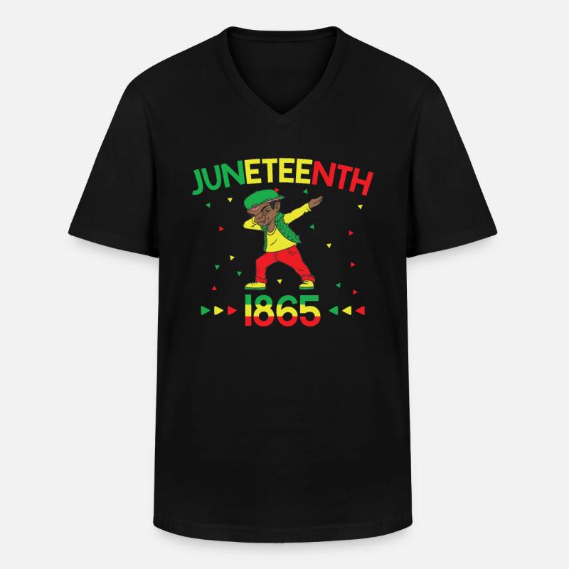 Juneteenth 1865 Schwarze Freiheitserklärung - Männer-T-Shirt mit V-Ausschnitt - Schwarz