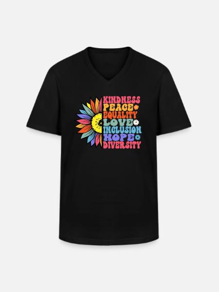 Kindness Peace Equality Love Hope - Men's V-Neck T-Shirt - black