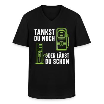 Station de recharge pour voiture électrique Station de remplissage de voiture électrique - Elekt - T-shirt col V Homme - noir - Devant - AI Model Male 178 dark (178cm)