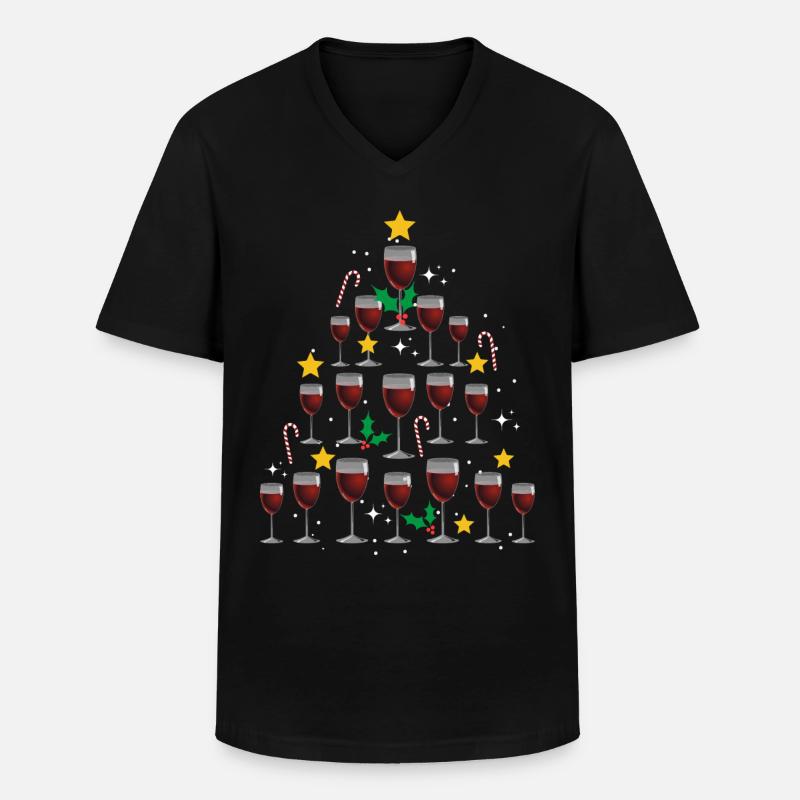 Wein Weihnachten. Weihnachtsgeschenk - Männer-T-Shirt mit V-Ausschnitt - Schwarz