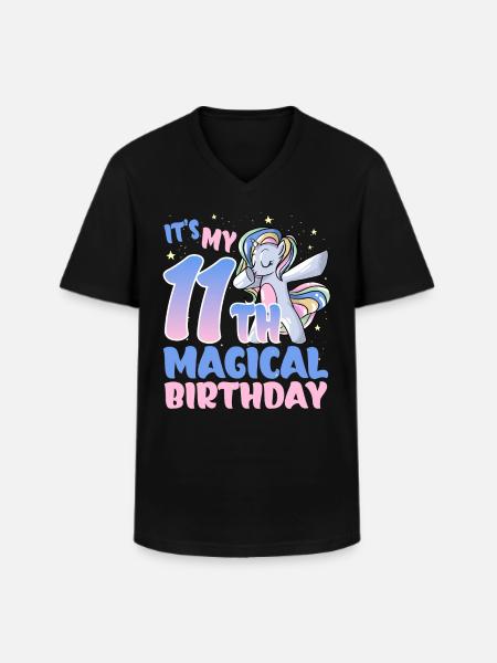 It's my 11th magical birthday - Men's V-Neck T-Shirt - black