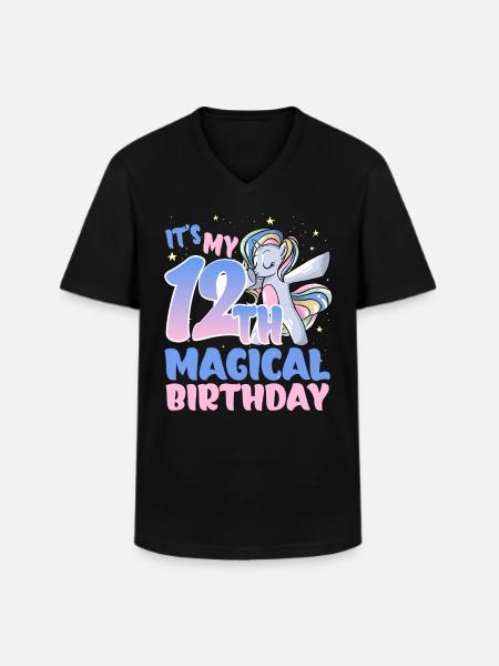 It's my 12th magical birthday - Men's V-Neck T-Shirt - black