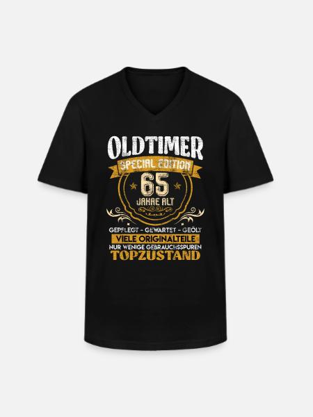 Classic car 65 years old 65 birthday - Men's V-Neck T-Shirt - black