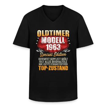 Oldtimer 1963er Modell 60 Jahre Männer - Männer-T-Shirt mit V-Ausschnitt - Schwarz - Vorne - AI Model Male 178 dark (178cm)