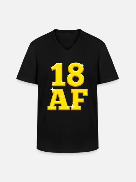 18 years - Men's V-Neck T-Shirt - black