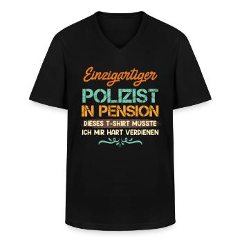 Polizist in Pension Pensionierung Polizist - Männer-T-Shirt mit V-Ausschnitt - Schwarz - Vorne - AI Model Male 178 dark (178cm)