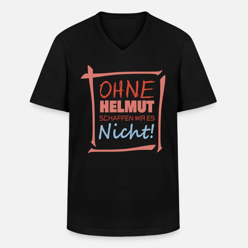 helmut - Männer-T-Shirt mit V-Ausschnitt - Schwarz