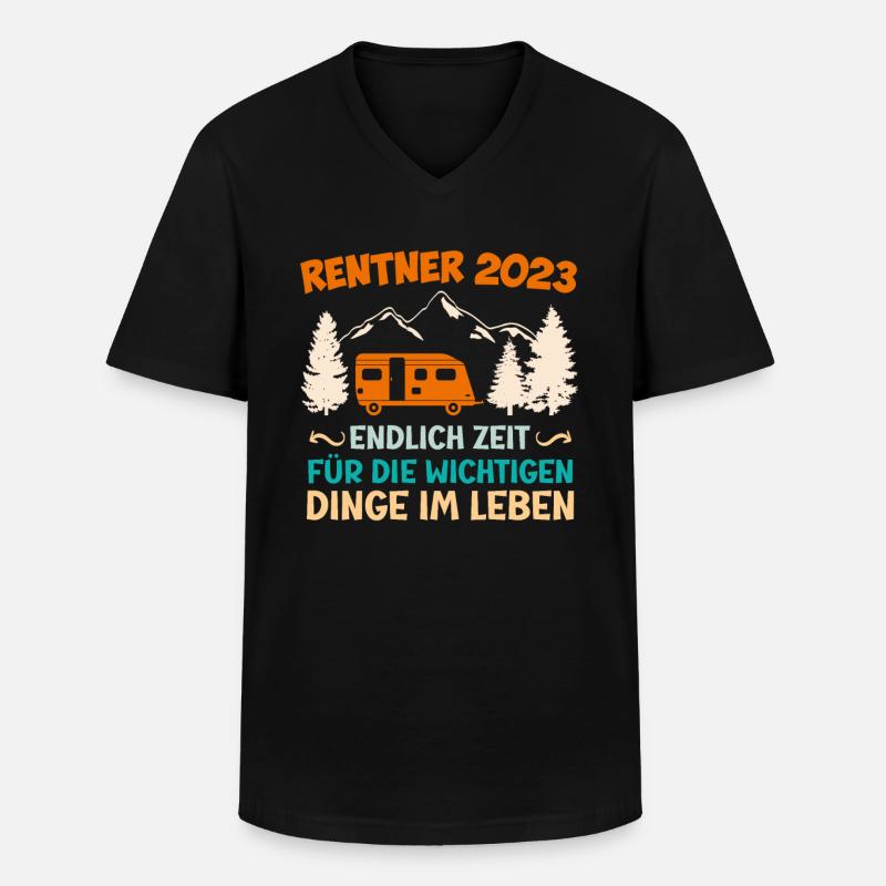 Rentner Ehepaar Camper Camping - Männer-T-Shirt mit V-Ausschnitt - Schwarz