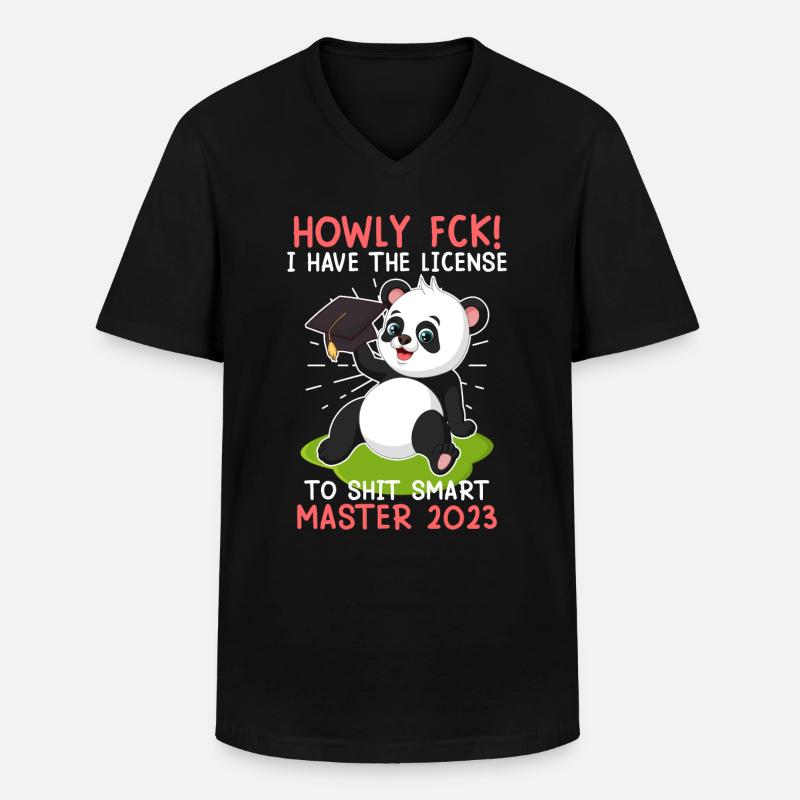Master 2023 Lizenz zum Klugscheißen - Männer-T-Shirt mit V-Ausschnitt - Schwarz