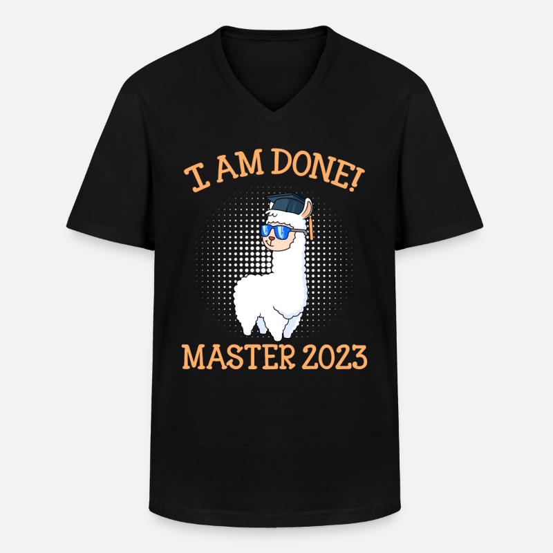J’ai terminé Master 2023 - T-shirt col V Homme - noir