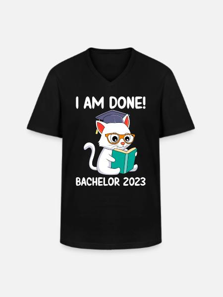 J’ai terminé Bachelor 2023 - T-shirt col V Homme - noir