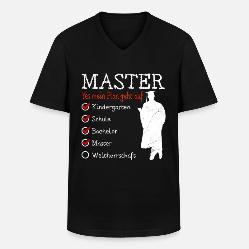 Kindergarten Weltherrschaft Master Abschluss - Männer-T-Shirt mit V-Ausschnitt - Schwarz