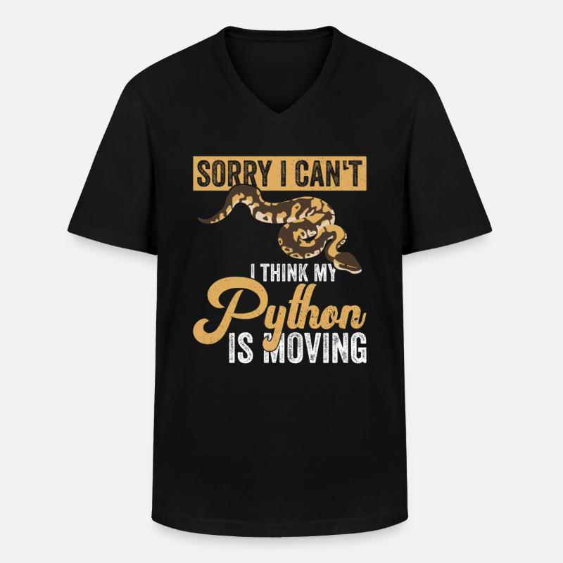 Königspython Banana Königspython - Men's V-Neck T-Shirt - black