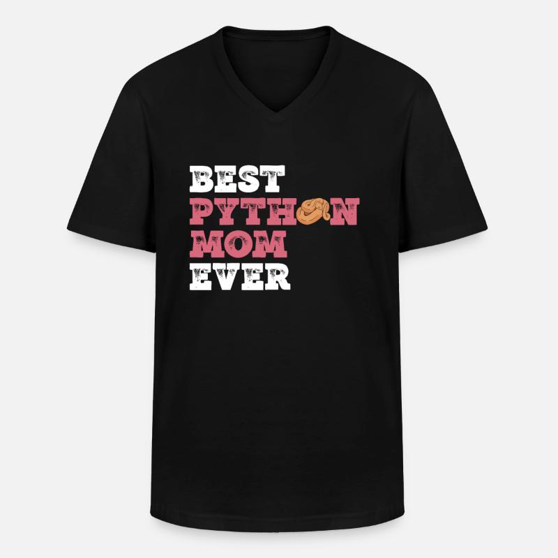 Königspython Mutter Banane Königspython Mama - T-shirt col V Homme - noir