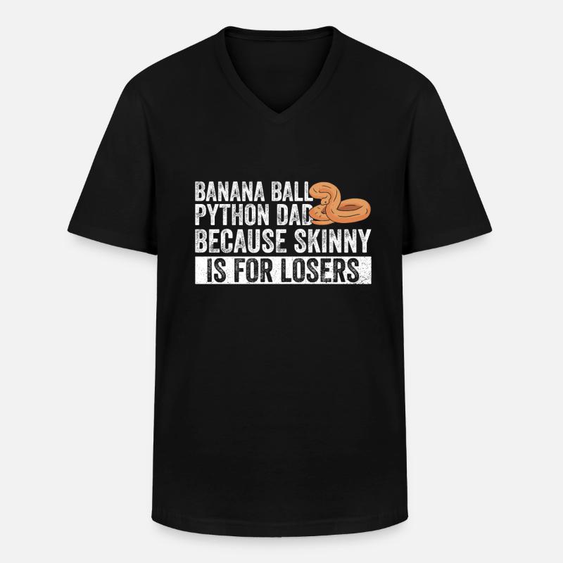 Königspython Bananenkugel Python - Männer-T-Shirt mit V-Ausschnitt - Schwarz