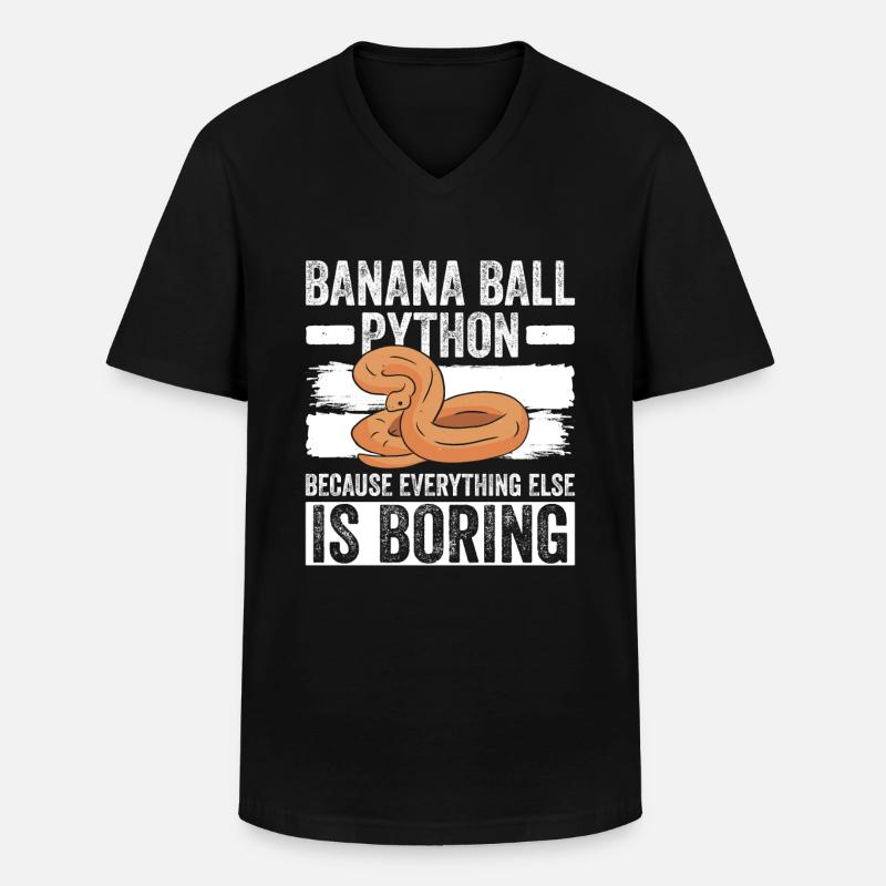 Königspython - Men's V-Neck T-Shirt - black