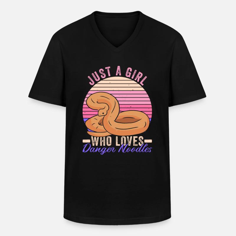 Königspython Danger Noodle - Men's V-Neck T-Shirt - black