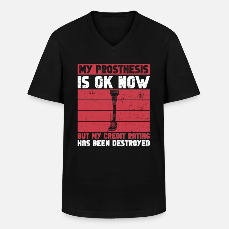 Beinprothese Und Beinprothese - Männer-T-Shirt mit V-Ausschnitt - Schwarz