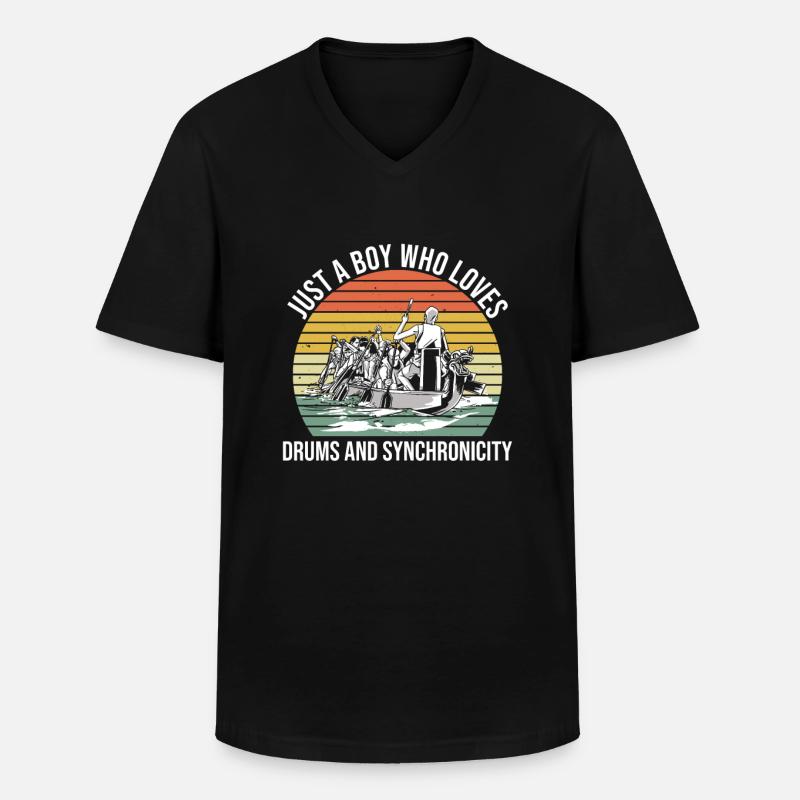 Drachenboot Und Drachenboot Paddler - T-shirt col V Homme - noir