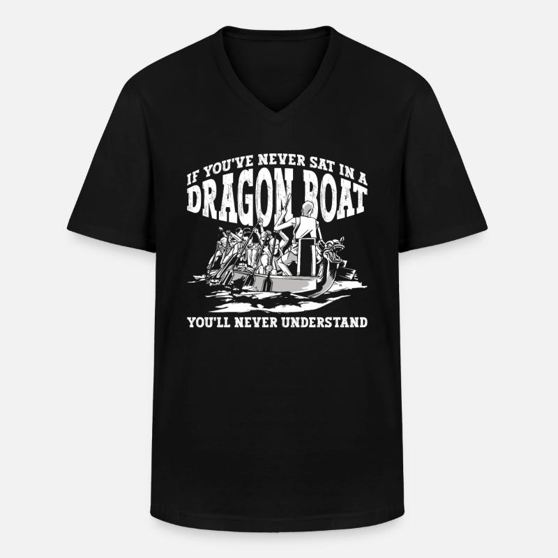 Drachenboot - Männer-T-Shirt mit V-Ausschnitt - Schwarz