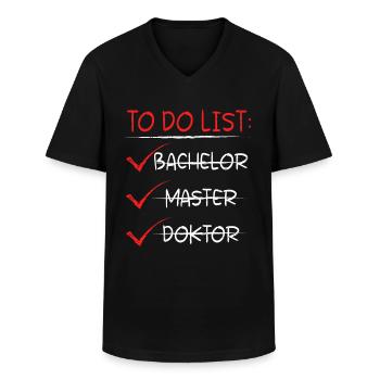 Endlich fertig ich bin Doktor Ph.D Doktortitel - Männer-T-Shirt mit V-Ausschnitt - Schwarz - Vorne - AI Model Male 178 dark (178cm)