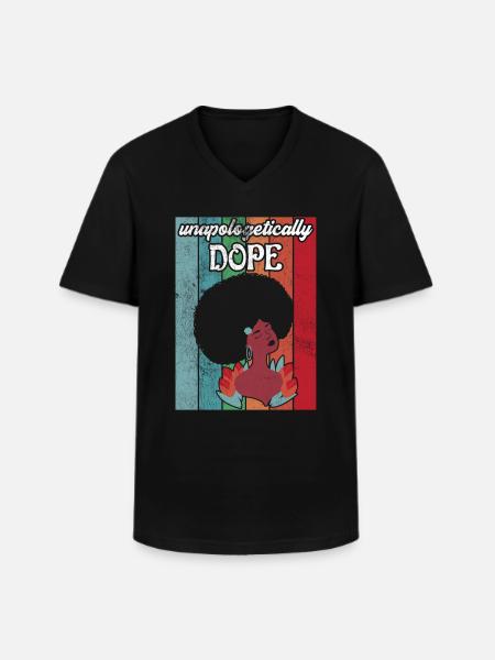 Unapologetically African Woman - Men's V-Neck T-Shirt - black