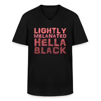 Noir fier couleur de peau foncée Afro Amérique Afrique - T-shirt col V Homme - noir - Devant - AI Model Male 178 dark (178cm)