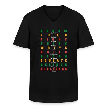 Histoire des Noirs Martin Luther King Afrique - T-shirt col V Homme - noir - Devant - AI Model Male 178 dark (178cm)