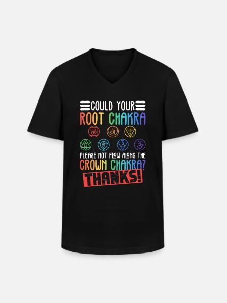 Chakraheilung Reiki - T-shirt col V Homme - noir