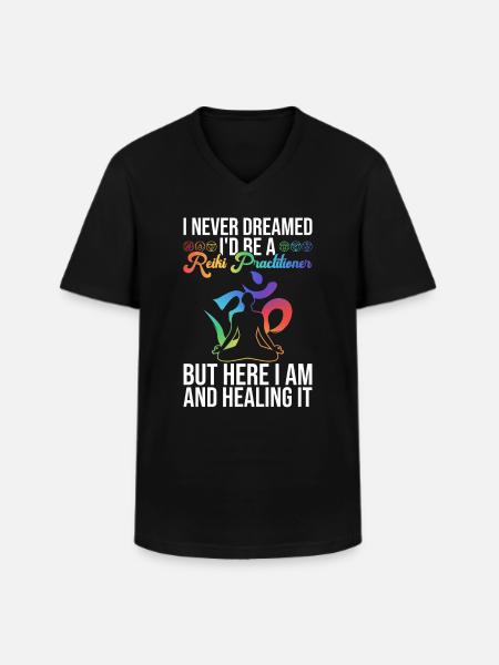 Reiki Praktiker Und Energie - Men's V-Neck T-Shirt - black