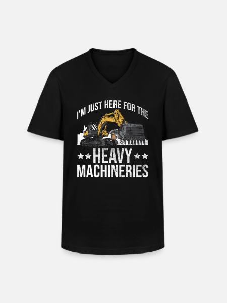 Bagger Schwermaschinenbediener Baggerfahrer - Men's V-Neck T-Shirt - black