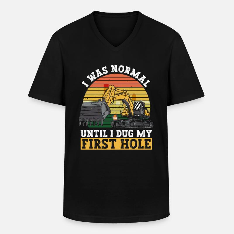 Bagger Baggerfahrer - Männer-T-Shirt mit V-Ausschnitt - Schwarz