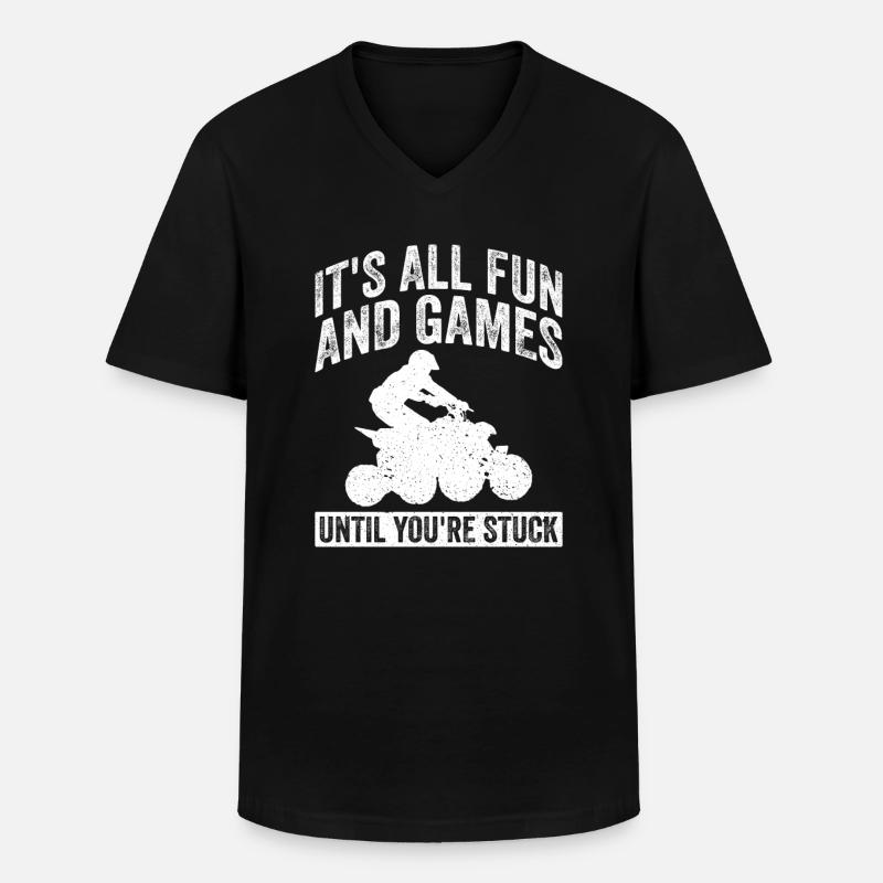 Quad Quadfahrer - Männer-T-Shirt mit V-Ausschnitt - Schwarz