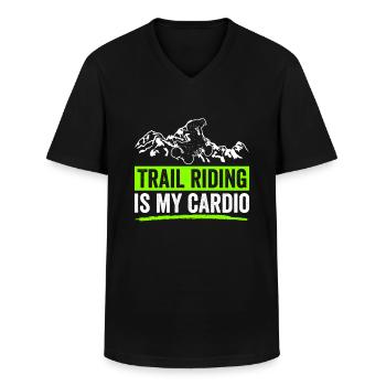 Quad - T-shirt col V Homme - noir - Devant - AI Model Male 178 dark (178cm)
