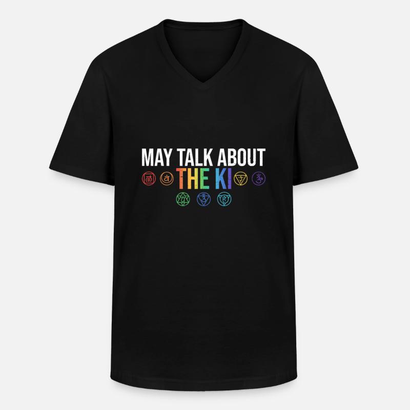 Reiki Ki - Männer-T-Shirt mit V-Ausschnitt - Schwarz