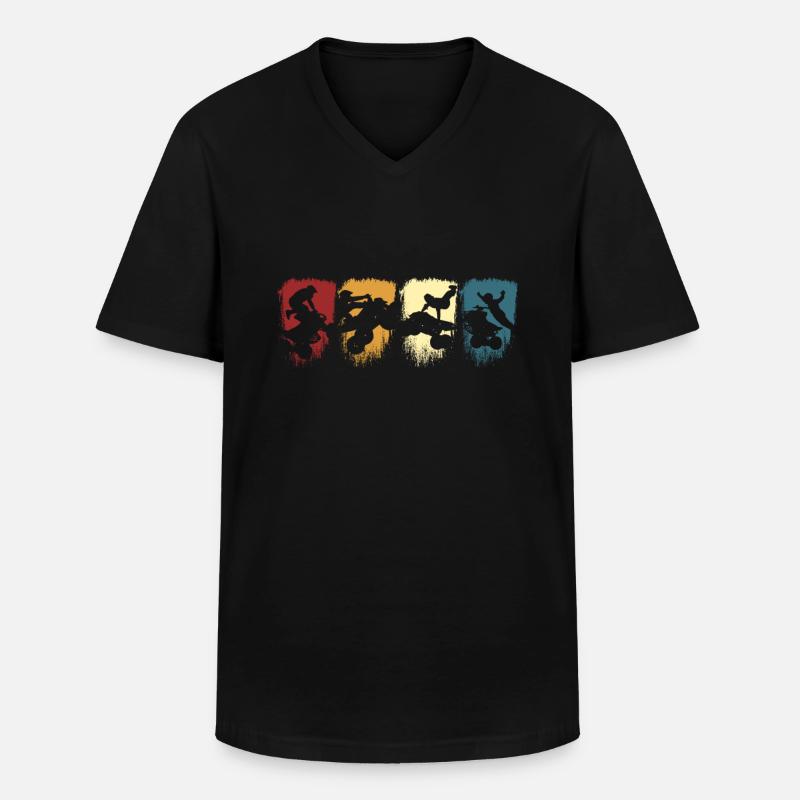 Quadfahrer Quad - Männer-T-Shirt mit V-Ausschnitt - Schwarz