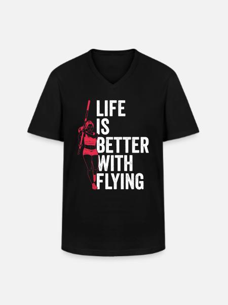 Stabhochspringerin Stabhochspringen - Männer-T-Shirt mit V-Ausschnitt - Schwarz