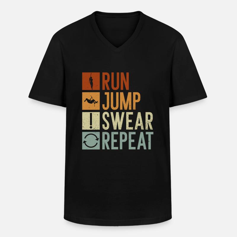 Stabhochspringer Stabhochsprung - Männer-T-Shirt mit V-Ausschnitt - Schwarz