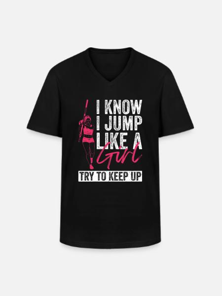 Stabhochspringer Mädchen Stabhochsprung - T-shirt col V Homme - noir