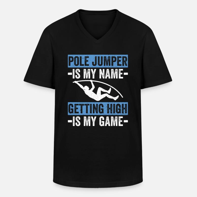 Stabhochsprung Stabhochspringer - Männer-T-Shirt mit V-Ausschnitt - Schwarz