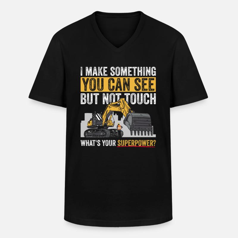 Baggern Baggerfahrer Bagger - Männer-T-Shirt mit V-Ausschnitt - Schwarz