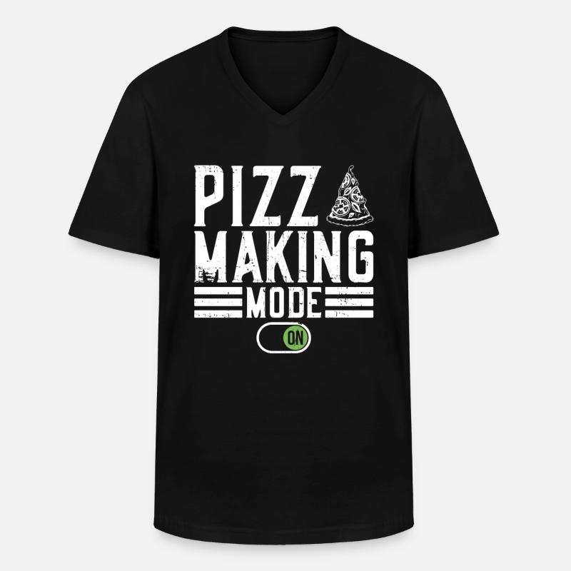 Pizza Making Mode Hobby Pizzabäcker - Männer-T-Shirt mit V-Ausschnitt - Schwarz