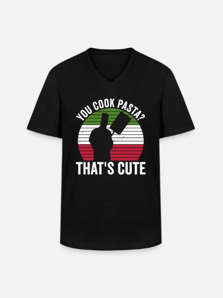 Pizza Italienischer Pizzabäcker - Men's V-Neck T-Shirt - black