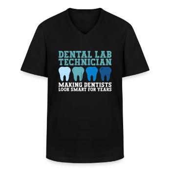 Zahntechniker Zahntechnik - Männer-T-Shirt mit V-Ausschnitt - Schwarz - Vorne - AI Model Male 178 dark (178cm)