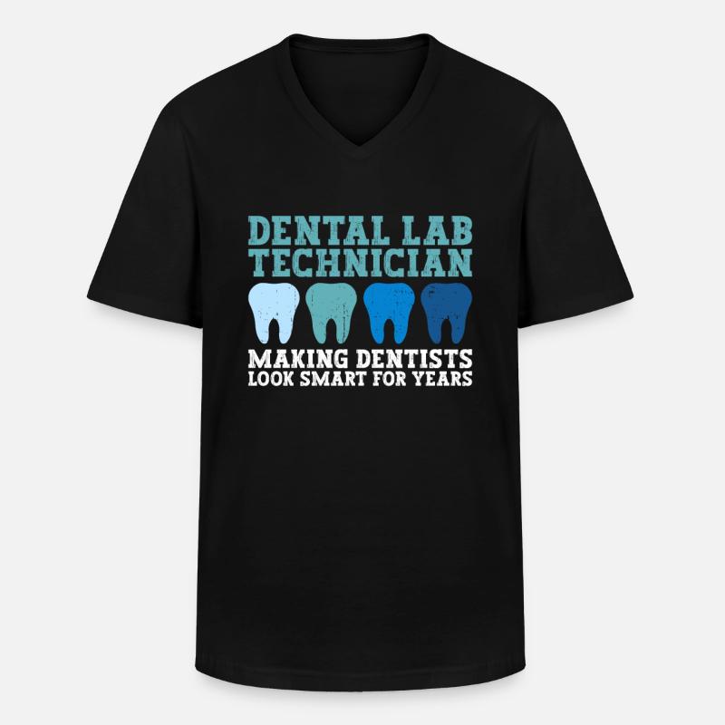Zahntechniker Zahntechnik - Männer-T-Shirt mit V-Ausschnitt - Schwarz