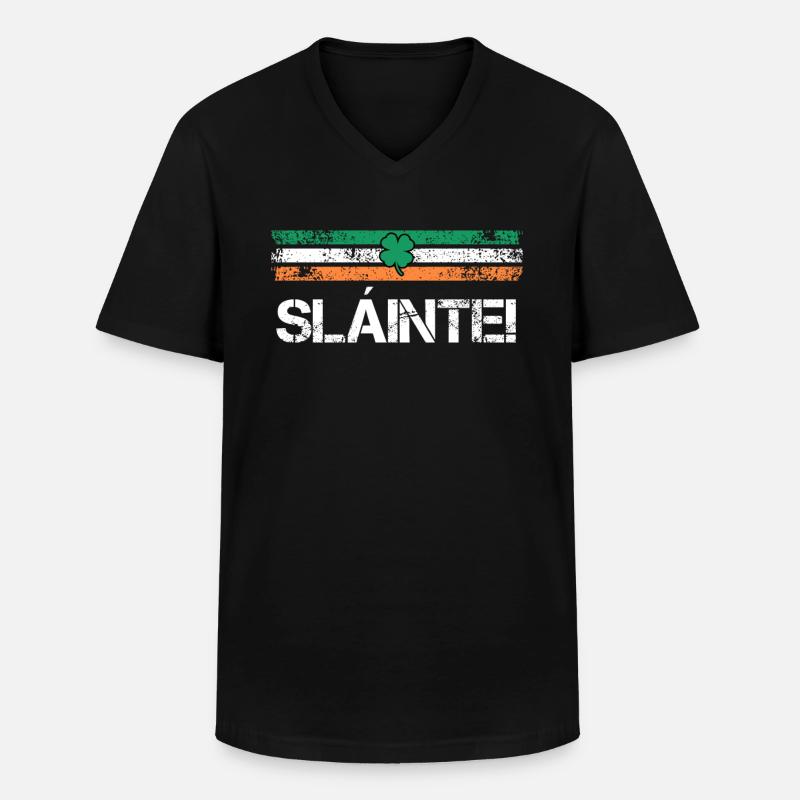 Slainte Irland Trinkspruch - Männer-T-Shirt mit V-Ausschnitt - Schwarz