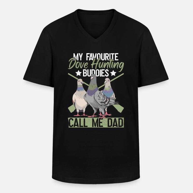 Taubenjäger Papa Jäger Vogeljagd - Männer-T-Shirt mit V-Ausschnitt - Schwarz