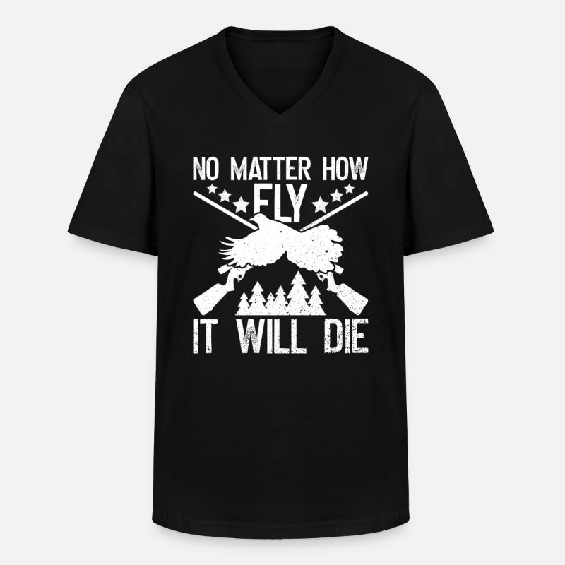 Taubenjagd Jäger - Männer-T-Shirt mit V-Ausschnitt - Schwarz