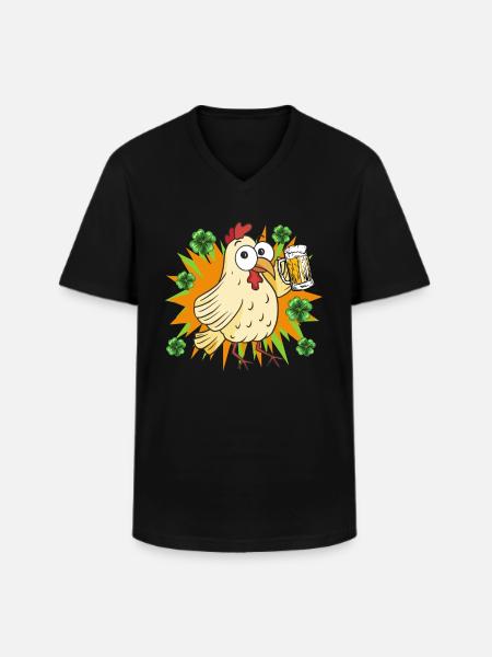 Poulet de la Saint-Patrick - T-shirt col V Homme - noir