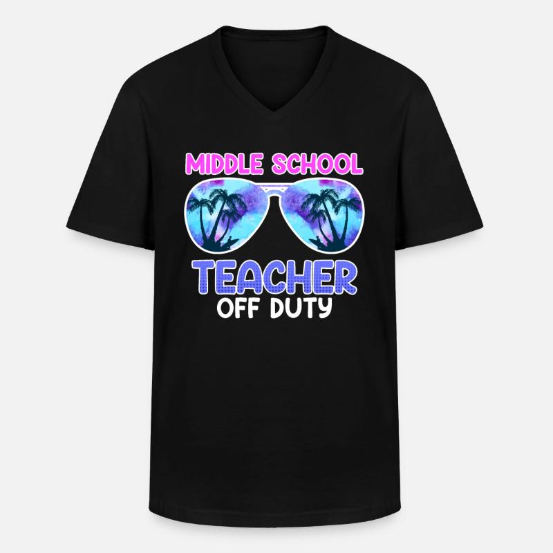 Mittelstufe Klassenlehrer auf Ferien Lehrer - Männer-T-Shirt mit V-Ausschnitt - Schwarz